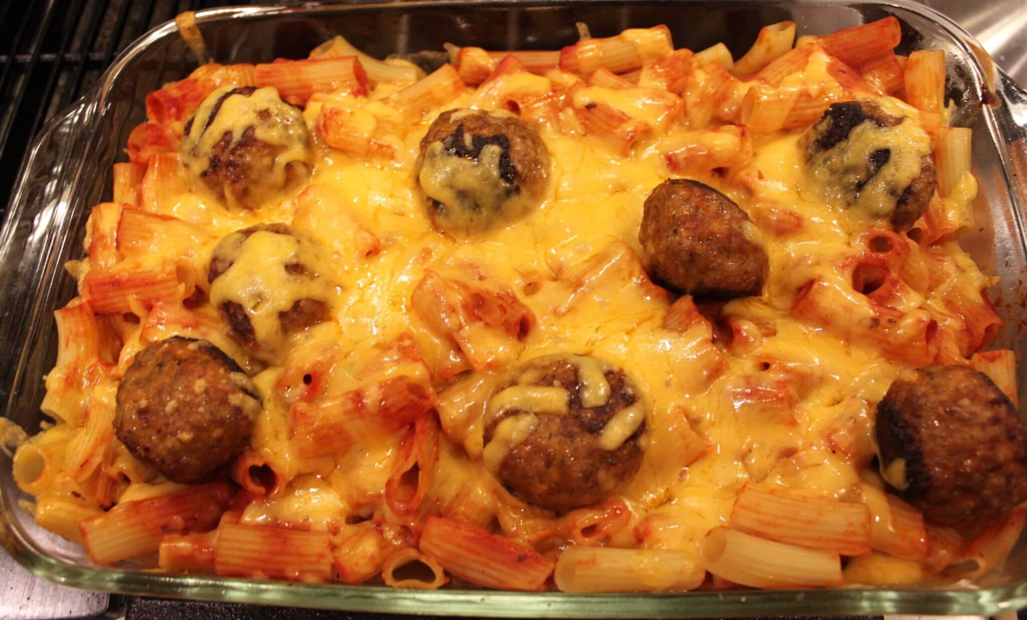 Baked Ziti with Meatballs and Cheese