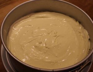 cheesecake prior to baking