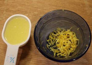 lemon zest and juice of one lemon